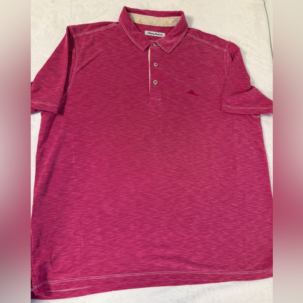 Tommy Bahama Mens Size XL TG Polo Shirt Pink Blend Soft